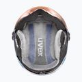 Детска скиорска каска UVEX Rocket Visor Jr cool lavender abstract matt/mirrorsilver/lasergold 6