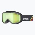 Детска скиорска маска UVEX Speedy Nova FM S2 black matt/mirror green