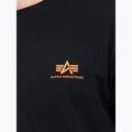 Мъжка тениска Alpha Industries Basic Small Logo черна/неоново оранжева 4