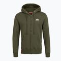 Мъжки суитшърт Alpha Industries Basic Zip SL тъмно маслинен