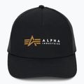 Мъжки Alpha Industries Label Trucker бейзболна шапка черен 2