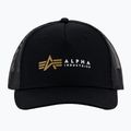 Мъжки Alpha Industries Label Trucker бейзболна шапка черен