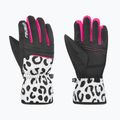 Детски скиорски ръкавици Reusch Alan Junior white/grey leopard
