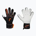Детски вратарски ръкавици Reusch Attrakt Advance Finger Support Junior black/shocking orange