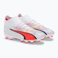 Детски футболни обувки PUMA Ultra Pro FG/AG Jr puma white/puma black/fire orchid 4