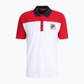 Мъжка поло тениска FILA Lianshan Blocked bright white-true red 5