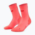 Дамски чорапи CEP Ultralight Mid Cut 4.0 neon coral/red