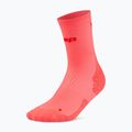 Дамски чорапи CEP Ultralight Mid Cut 4.0 neon coral/red 2