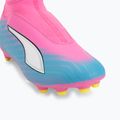 Детски футболни обувки PUMA Ultra 6 Match+ LL FG/AG Jr poison pink/puma wht/sun stream/bright aqua/puma blk 7