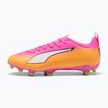 Детски футболни обувки PUMA Ultra 6 Play FG/AG Jr poison pink/puma wht/sun stream/bright aqua/puma blk