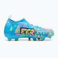 Детски футболни обувки PUMA Future 9 Match Advanced Level FG/AG Jr puma white/blue glimmer/pink glimmer/yellow alert 2