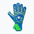 Детски вратарски ръкавици uhlsport Aquagrip HN pacific blue/fluo green/w