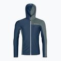 Мъжки потник ORTOVOX Fleece Light Grid с качулка Deep Ocean 7