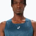 Мъжки ASICS Fujitrail Singlet магнитен син потник за бягане 5