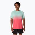 Мъжка тениска за бягане ASICS Seamless performance coral reef/oasis green
