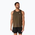 Мъжки ASICS Core Singlet кафяв тениска за бягане с камъни