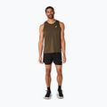 Мъжки ASICS Core Singlet кафяв тениска за бягане с камъни 2