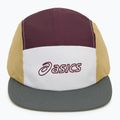ASICS 5 панелна бейзболна шапка с мантия в зелено/тъмна касис/лимонова трева 2