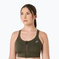 Спортен сутиен ASICS Road Combination Zip dark olive 5