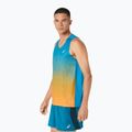 Мъжка тениска за бягане ASICS Road Fade Singlet aegean blue/yamabuki 4