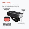 Преден велосипеден фар Lezyne React Drive Front matte black 7