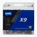 Верига за велосипед KMC X9 122 връзки 9rz сребристо-сива BX09NG122
