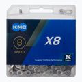 Верига за велосипед KMC X8 114 връзки 8rz сребристо-сива BX08NG114