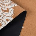 Yoga Design Lab Корк 5,5 мм кафяв Мандала Бяла постелка за йога 4