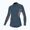 Детски неопренов костюм за плуване O'Neill Girls Bahia 2/1 Back Zip LS Spring copen blue/painted tropics/copen blue