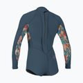 Детски неопренов костюм за плуване O'Neill Girls Bahia 2/1 Back Zip LS Spring copen blue/painted tropics/copen blue 2