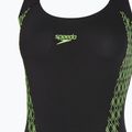 Дамски цял бански костюм Speedo Panel Muscleback black/green 3