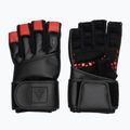 Тренировъчни ръкавици RDX L4 Finger Weightlifting Leather red/black