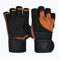 Тренировъчни ръкавици RDX L4 Open Finger Micro Plus Gym tan/black