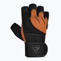 Тренировъчни ръкавици RDX L4 Open Finger Micro Plus Gym tan/black 2