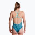 Дамски цял костюм за плуване ZONE3 Strap Back teal tie dye 5