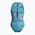 Дамски цял костюм за плуване ZONE3 High Neck Costume teal tie dye 2