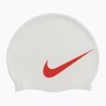 Nike BIG SWOOSH шапка за плуване в бяло и червено NESS5173-173