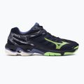 Mizuno Wave Voltage вечерно синьо/технологично зелено/лилаво обувки за волейбол 2