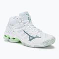 Дамски обувки за волейбол Mizuno Wave Voltage Mid white/glacial ridge/patina green