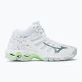 Дамски обувки за волейбол Mizuno Wave Voltage Mid white/glacial ridge/patina green 2