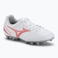 Детски футболни обувки Mizuno Monarcida Neo III Select Jr MD бяло/радиант червено