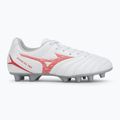 Детски футболни обувки Mizuno Monarcida Neo III Select Jr MD бяло/радиант червено 2