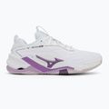 Mizuno Wav Stealth Neo 2 обувки за хандбал бяло / морска боровинка / праскова parfait 2