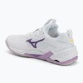 Mizuno Wav Stealth Neo 2 обувки за хандбал бяло / морска боровинка / праскова parfait 3