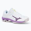 Дамски обувки за волейбол Mizuno Wave Voltage 2 white/patrician purple/quince