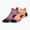 Чорапи за бягане Mizuno Active Training Mid 2 чифта apricot ice/violet quatz