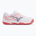 Детски обувки за тенис Mizuno Break Shot 5 Jr CC white/blue granite/calypso coral 2