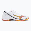 Обувки за бадминтон Mizuno Wave Claw 3 бели/цитрусови/калипсо коралови 2