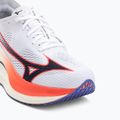 Mizuno Wave Rebellion Pro 3 обувки за бягане бяло/баритоново синьо/огнена кора 7