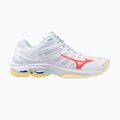 Дамски обувки за волейбол Mizuno Wave Voltage 2 white/calypso coral/pale banan